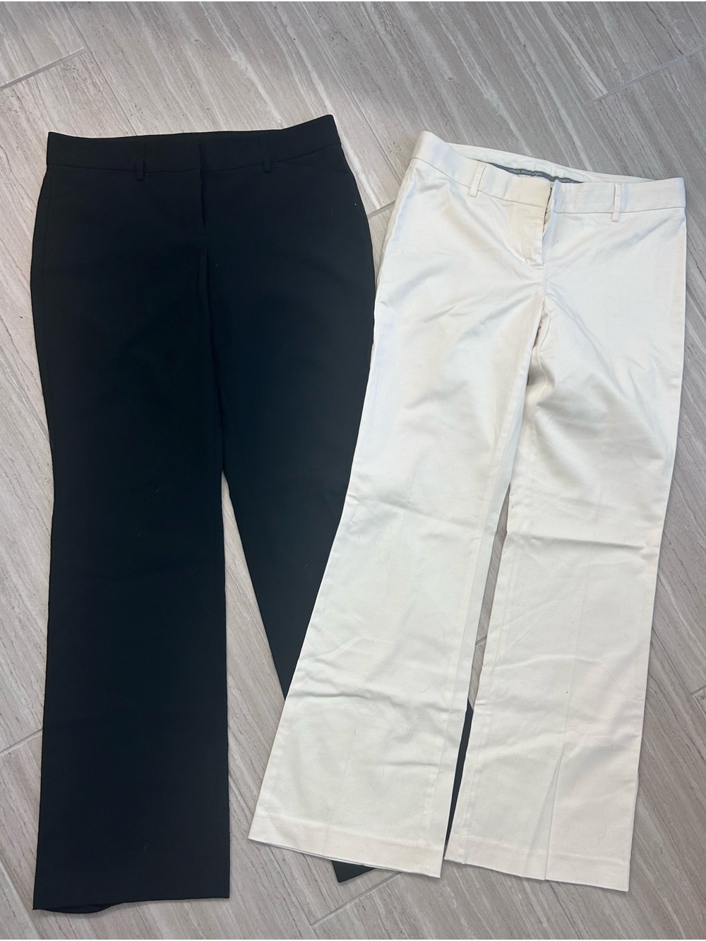 Express Boot Cut Pants Duo in Black & white bundle size 6